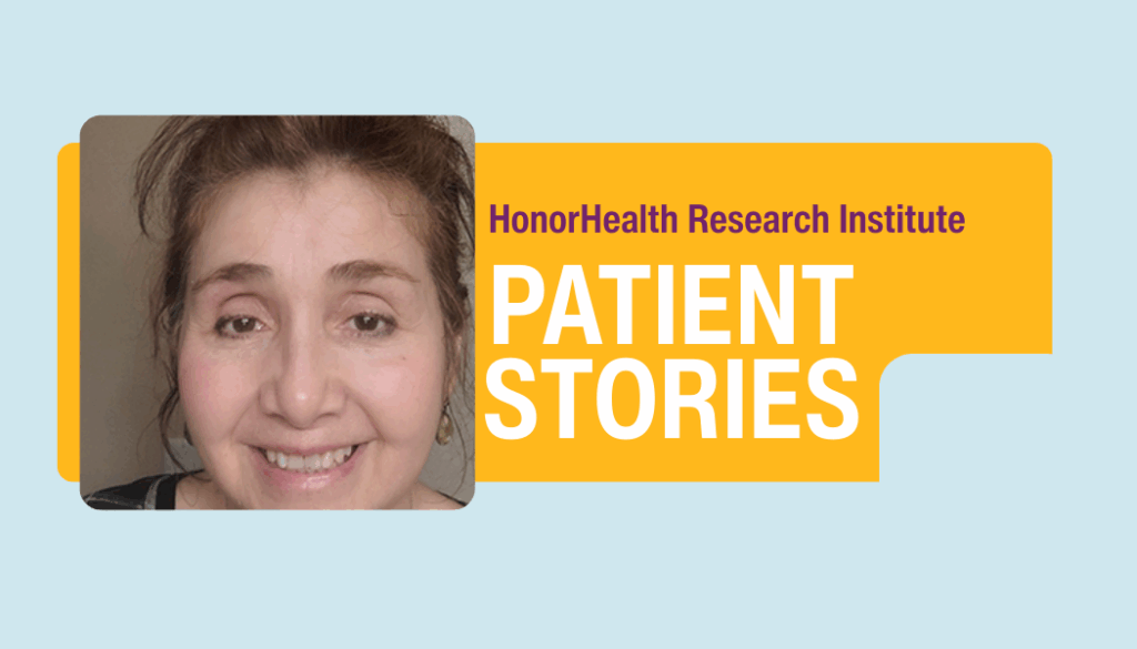 A woman smiles at the camera next to text reading 